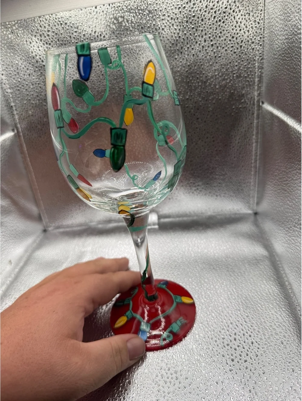 Lolita Hand Painted Electric Christmas Wine Glass